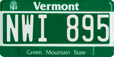 VT license plate NWI895