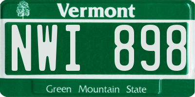 VT license plate NWI898