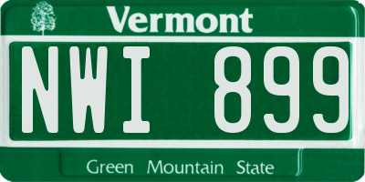 VT license plate NWI899