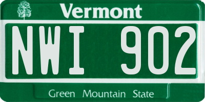 VT license plate NWI902