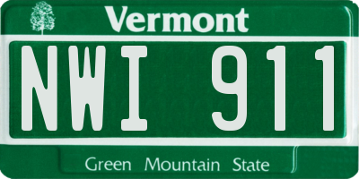 VT license plate NWI911