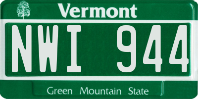 VT license plate NWI944