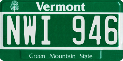 VT license plate NWI946
