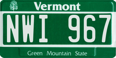 VT license plate NWI967