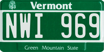 VT license plate NWI969