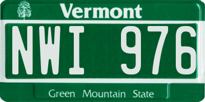 VT license plate NWI976