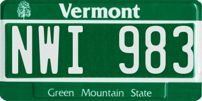 VT license plate NWI983