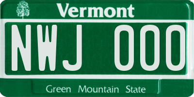 VT license plate NWJ000