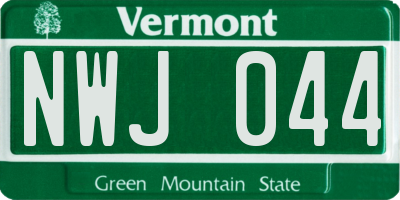 VT license plate NWJ044