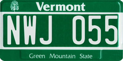 VT license plate NWJ055