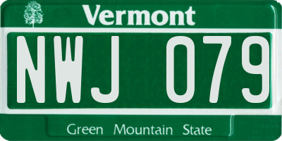 VT license plate NWJ079