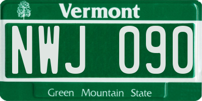 VT license plate NWJ090