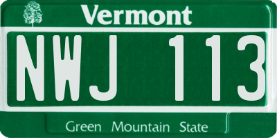 VT license plate NWJ113