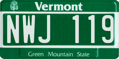 VT license plate NWJ119