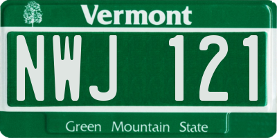 VT license plate NWJ121