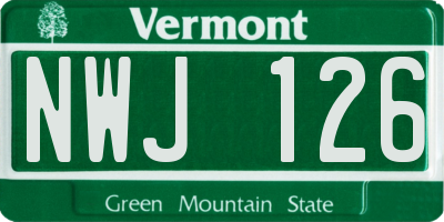 VT license plate NWJ126