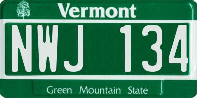 VT license plate NWJ134