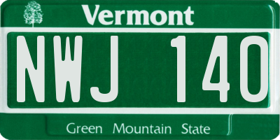 VT license plate NWJ140