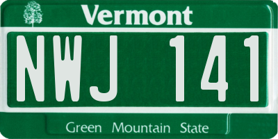 VT license plate NWJ141