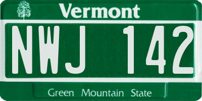 VT license plate NWJ142