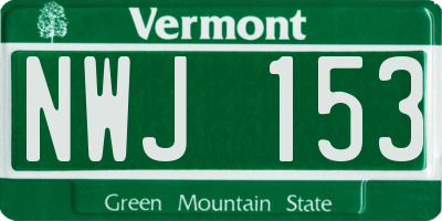 VT license plate NWJ153