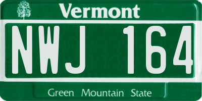 VT license plate NWJ164