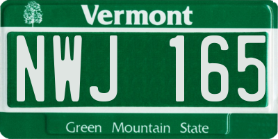 VT license plate NWJ165