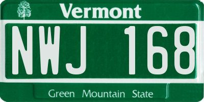 VT license plate NWJ168