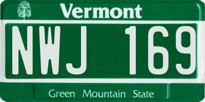 VT license plate NWJ169