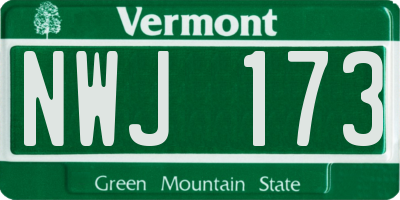 VT license plate NWJ173