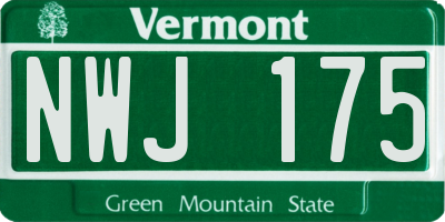 VT license plate NWJ175