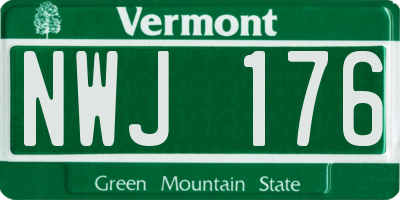 VT license plate NWJ176