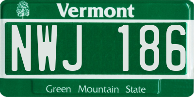 VT license plate NWJ186