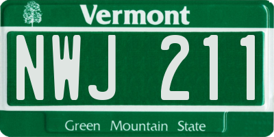 VT license plate NWJ211