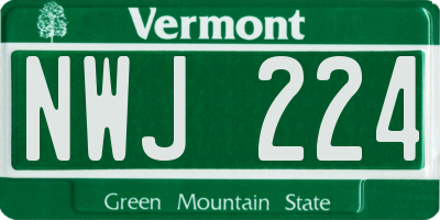 VT license plate NWJ224