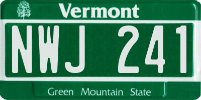 VT license plate NWJ241