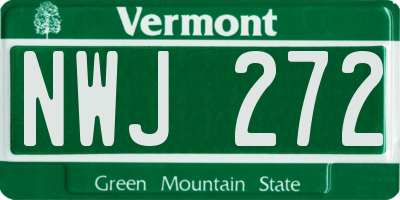 VT license plate NWJ272
