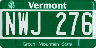 VT license plate NWJ276