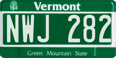 VT license plate NWJ282