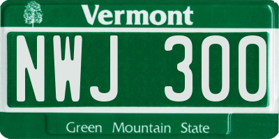 VT license plate NWJ300