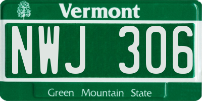 VT license plate NWJ306