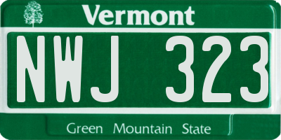 VT license plate NWJ323