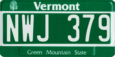 VT license plate NWJ379