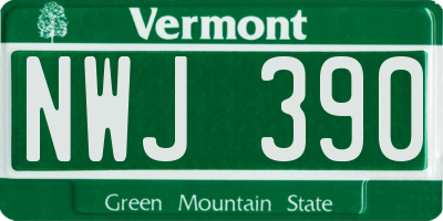 VT license plate NWJ390