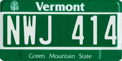 VT license plate NWJ414