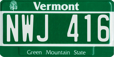 VT license plate NWJ416