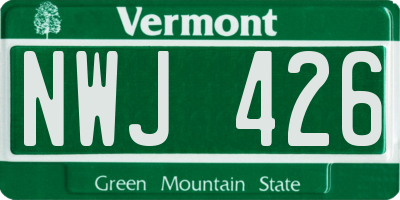 VT license plate NWJ426