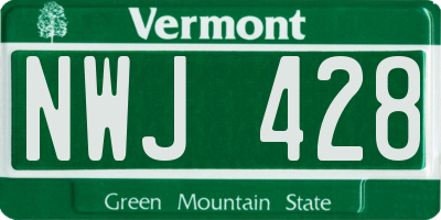 VT license plate NWJ428