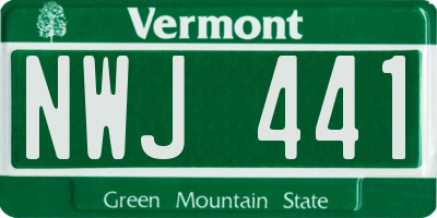 VT license plate NWJ441