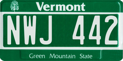 VT license plate NWJ442